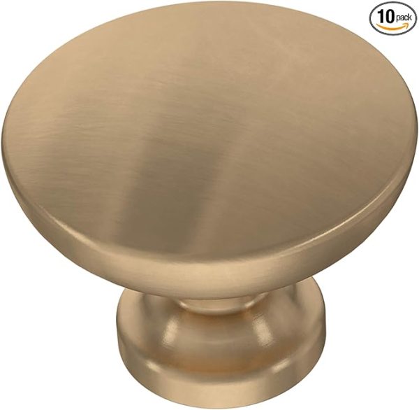 Franklin Brass Fulton (10-Pack) Cabinet Knobs Champagne Bronze Drawer Knobs Kitchen Cabinet Knobs for Dresser Drawers Pulls and Knobs 1-3/16" Closet Door Gold Knobs P29523Z-CZ-B