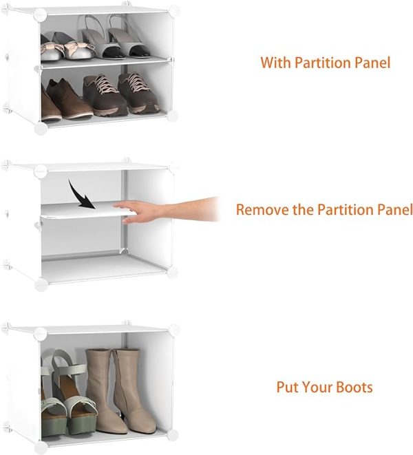 HOMIDEC Shoe Rack, 6 Tier Shoe Storage Cabinet 24 Pair Plastic Shoe Shelves Organizer for Closet Hallway Bedroom Entryway - Image 4