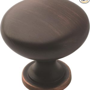 Amerock | Cabinet Knob | Oil Rubbed Bronze | 1-1/4 inch (32 mm) Diameter | Edona | 10 Pack | Drawer Knob | Cabinet Hardware
