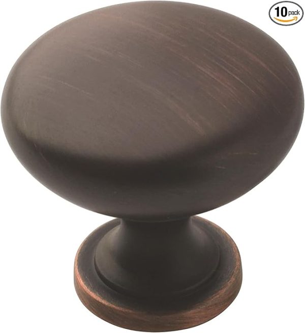 Amerock | Cabinet Knob | Oil Rubbed Bronze | 1-1/4 inch (32 mm) Diameter | Edona | 10 Pack | Drawer Knob | Cabinet Hardware
