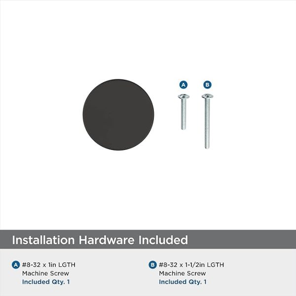 Amerock | Cabinet Knob | Matte Black | 1-3/8 inch (35 mm) Diameter | Versa | 1 Pack | Drawer Knob | Cabinet Hardware - Image 3