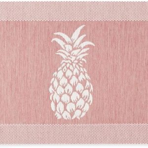 Martha Stewart Aloha Modern Pineapple Anti-Fatigue Air-Infused Kitchen Mat, Spice Red, 19.6"x32"