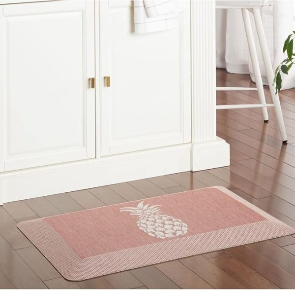 Martha Stewart Aloha Modern Pineapple Anti-Fatigue Air-Infused Kitchen Mat, Spice Red, 19.6"x32" - Image 4