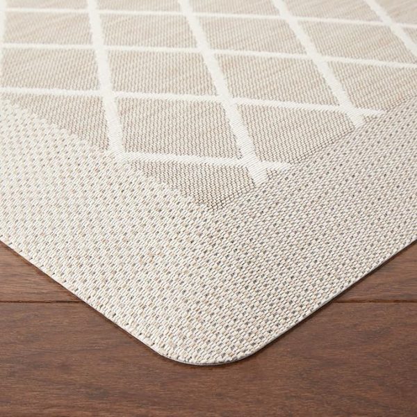 Martha Stewart Miles Modern Diamond Anti-Fatigue Air-Infused Kitchen Mat, Beige, 19.6"x32" - Image 2
