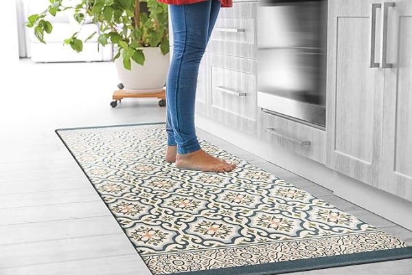 Rugshop Kitchen Durable Anti Fatigue Standing Mat 18" x 47" Blue - Image 2