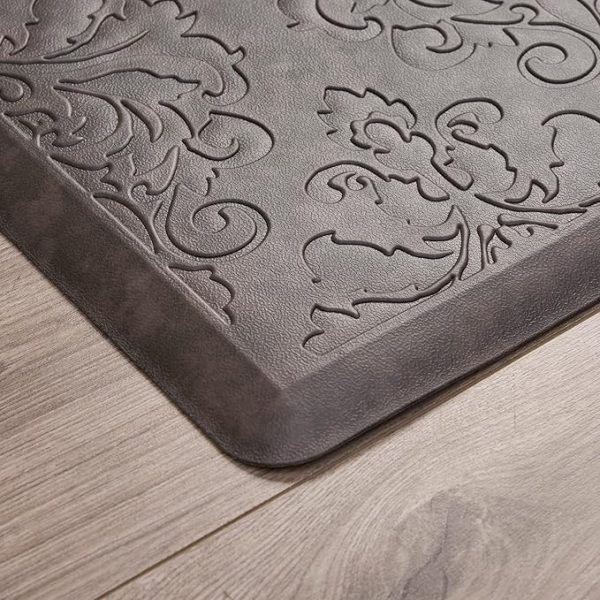 Chef Gear - Anti-Fatigue Gelness Kitchen Mat - Marni Design - Cushioned Comfort Chef Mat - Faux Leather - Cooking & Standing Relief - Set of 2-17.5"x48" & 17.5"x28" - Mocha - Image 4
