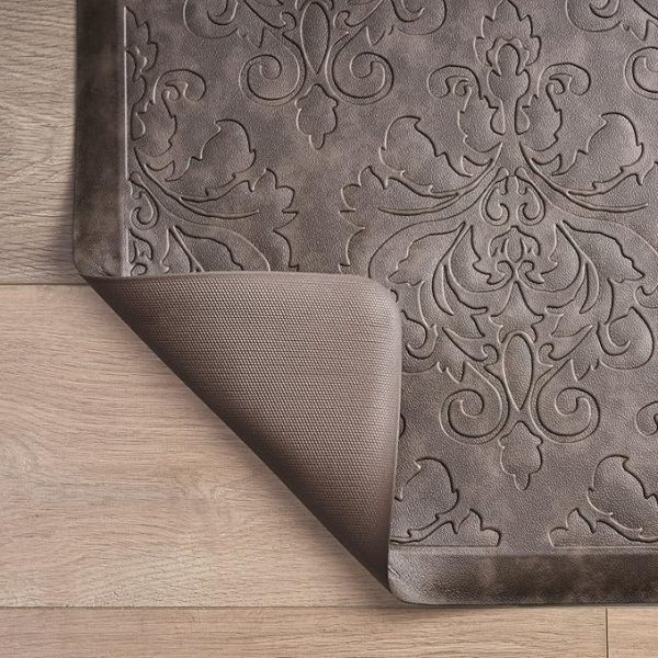 Chef Gear - Anti-Fatigue Gelness Kitchen Mat - Marni Design - Cushioned Comfort Chef Mat - Faux Leather - Cooking & Standing Relief - Set of 2-17.5"x48" & 17.5"x28" - Mocha - Image 3